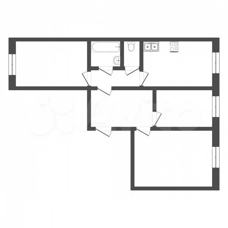 3-к. квартира, 60 м, 1/9 эт. - Фото 0