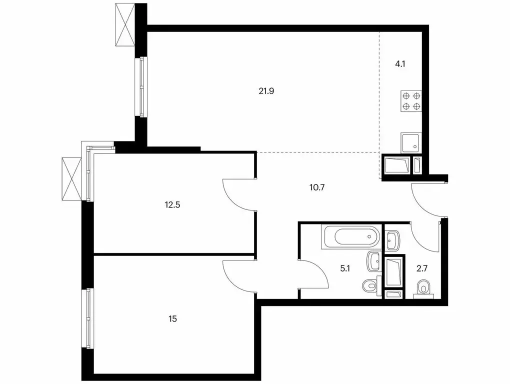 2-комнатная квартира: Москва, Муравская улица, 44к3 (72 м) - Фото 1