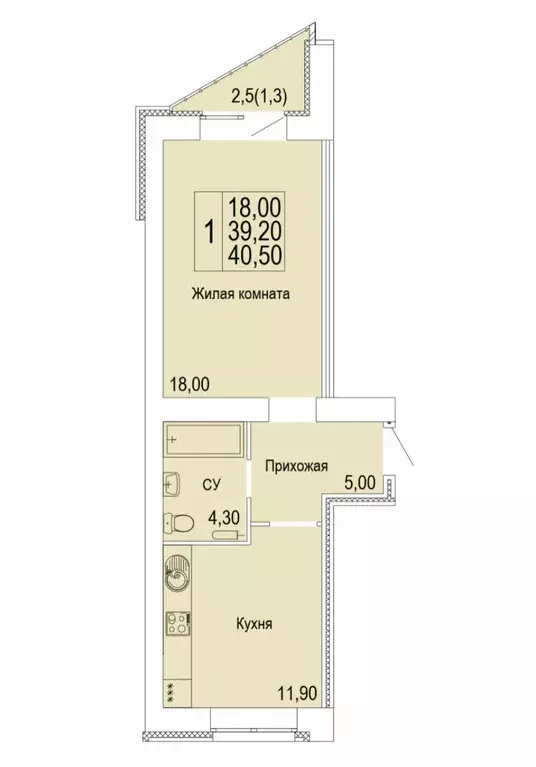 Продаётся 1-к квартира, 40.5 м - Фото 0