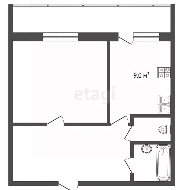 1-к кв. Ярославская область, Тутаев Комсомольская ул., 80 (33.3 м) - Фото 1