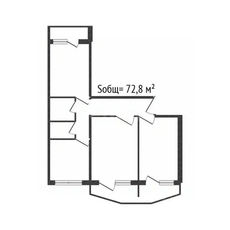 3-к кв. Брянская область, Брянск Институтская ул., 144 (72.8 м) - Фото 2