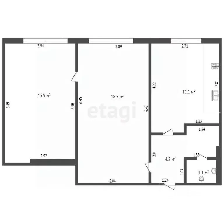 2-к кв. Крым, Кировский район, с. Яркое Поле ул. Полевая, 33А (51.1 м) - Фото 2