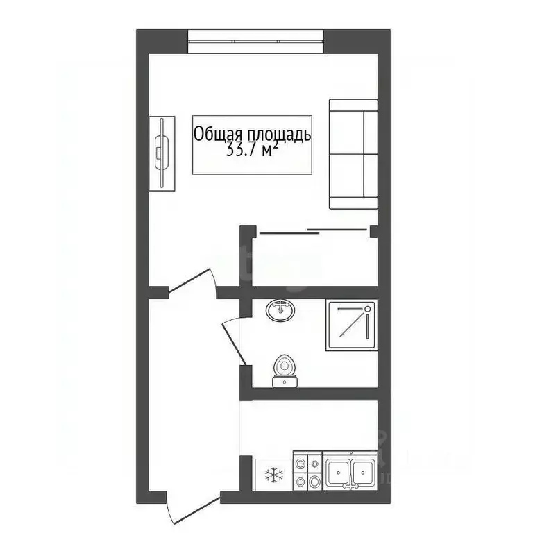 1-к кв. Новосибирская область, Новосибирск Горский мкр, 82 (33.7 м) - Фото 2