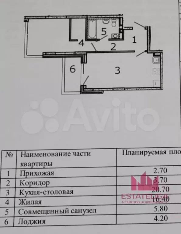 1-к. квартира, 51,4 м, 2/28 эт. - Фото 1