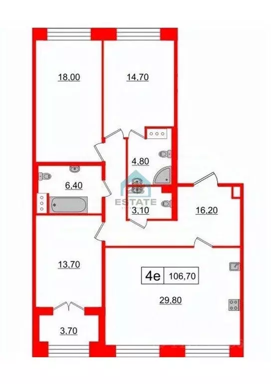 3-к кв. Санкт-Петербург Петровский просп., 26Д (108.55 м) - Фото 2