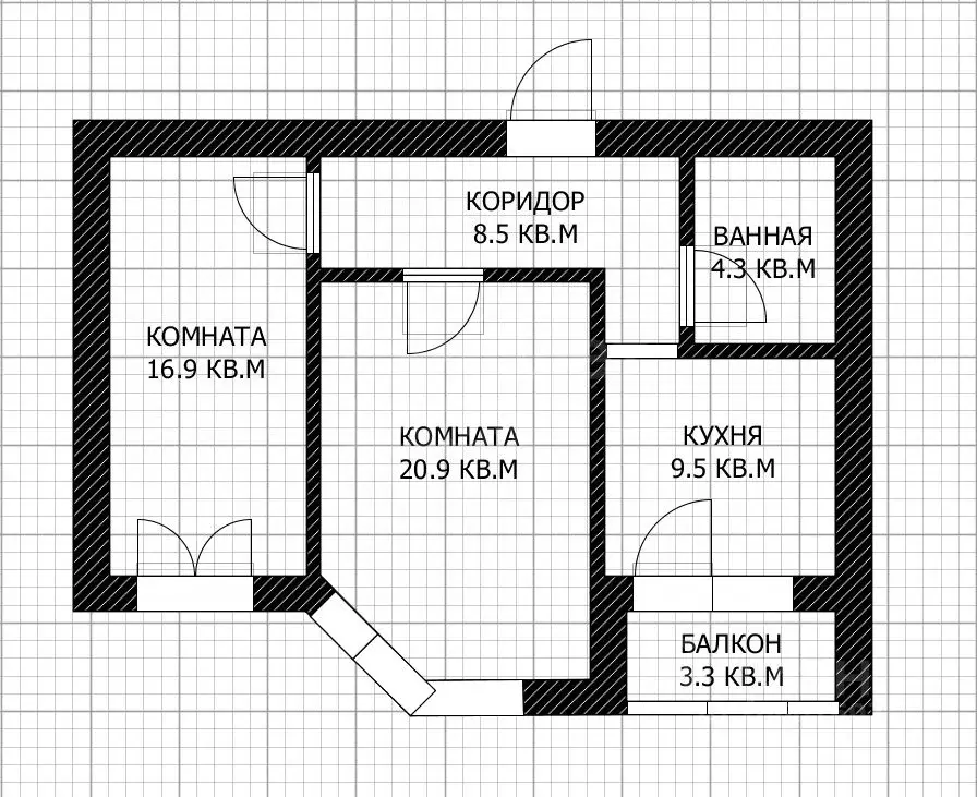 2-к кв. Оренбургская область, Оренбург просп. Победы, 89 (60.1 м) - Фото 1