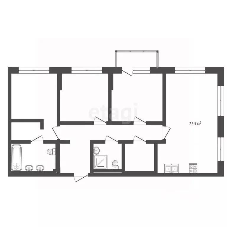 3-к кв. Москва наб. Марка Шагала, 11к2 (82.0 м) - Фото 1