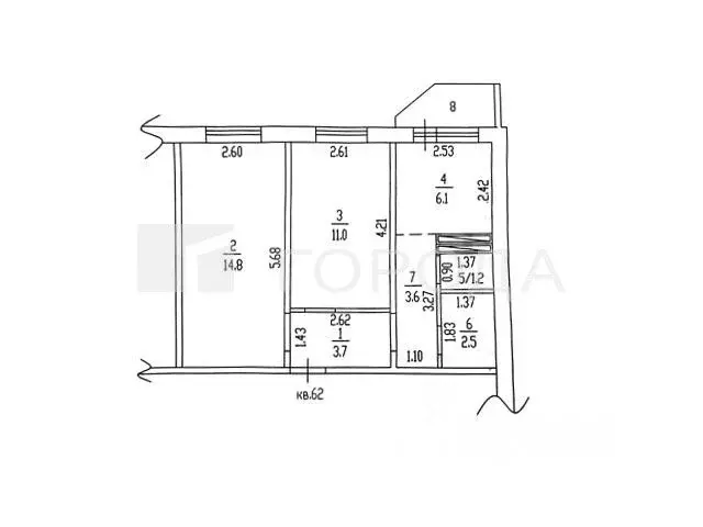 2-к кв. Алтайский край, Барнаул Колесная ул., 12 (42.9 м) - Фото 2