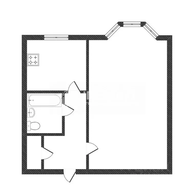 1-к кв. Ямало-Ненецкий АО, Новый Уренгой Юбилейный мкр, 1/1 (38.0 м) - Фото 1