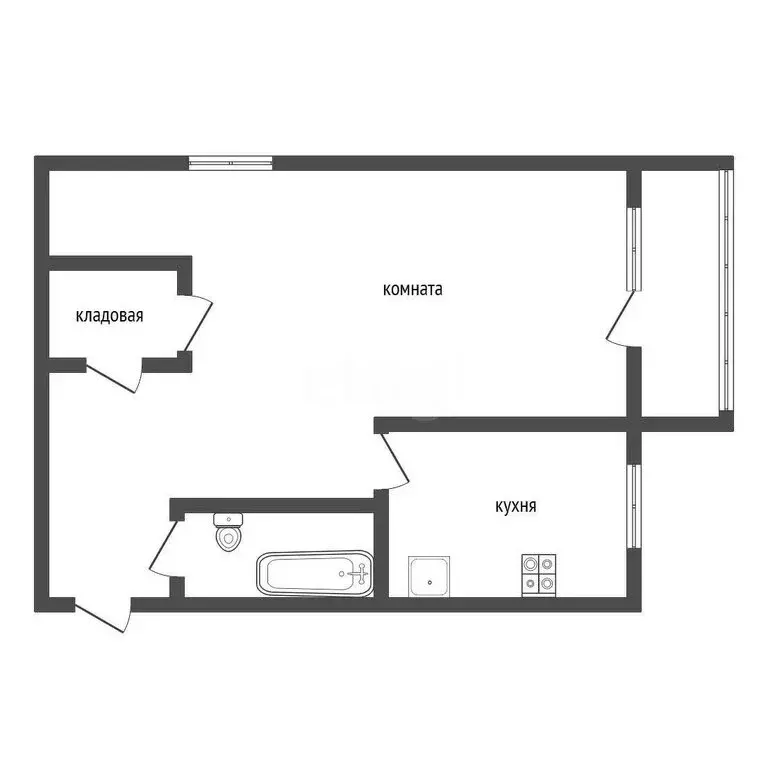 1-комнатная квартира: Бакал, улица Леонова, 19 (30.9 м) - Фото 0