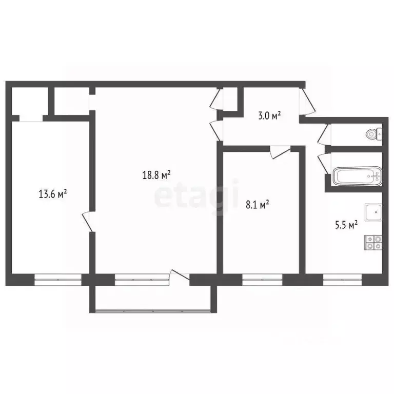 3-к кв. Московская область, Химки просп. Мира, 5 (54.0 м) - Фото 1