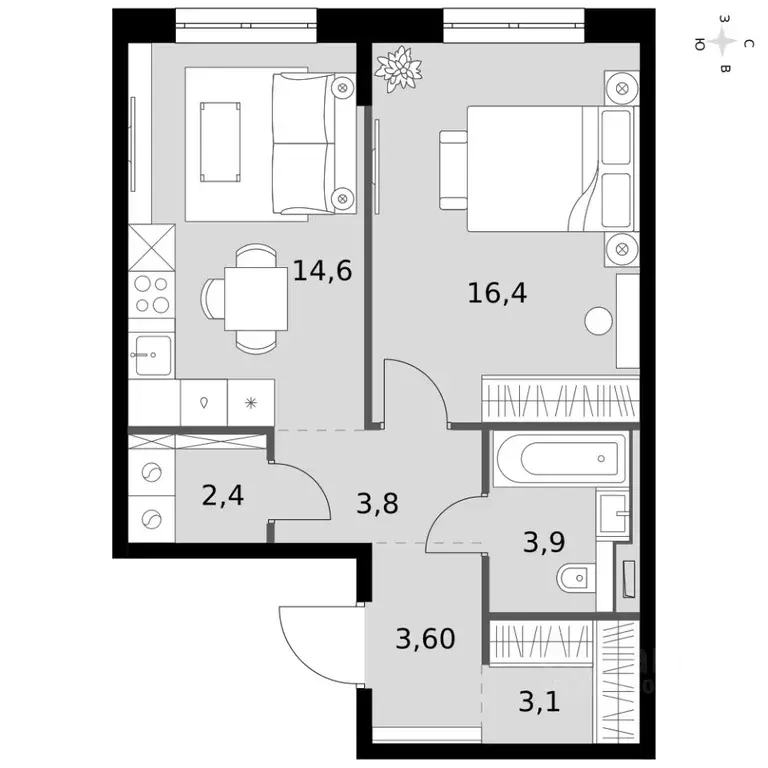 1-к кв. Татарстан, Казань Даурская ул., 2А (47.8 м) - Фото 2