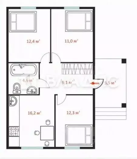 Дом в Рязанская область, Рыбное Цветочная ул., 23 (66 м) - Фото 1