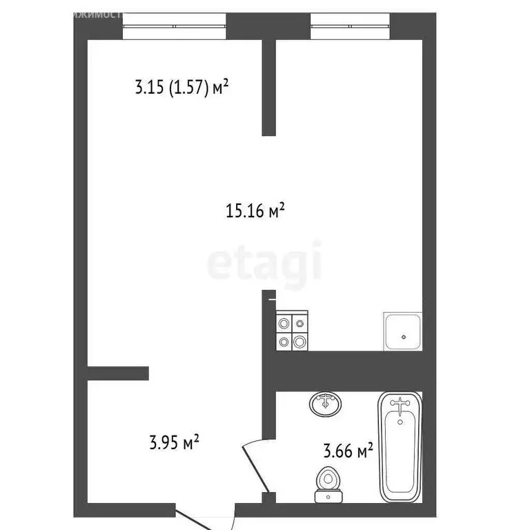 Квартира-студия: Патрушева, улица Александра Пушкина, 8В (25 м) - Фото 0
