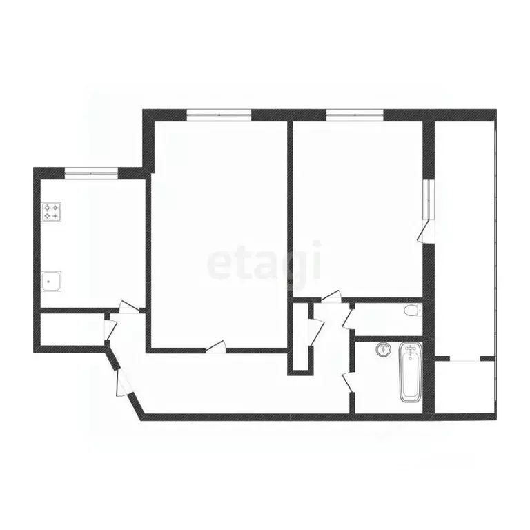 2-к кв. Тюменская область, Тюмень Профсоюзная ул., 32 (52.3 м) - Фото 2