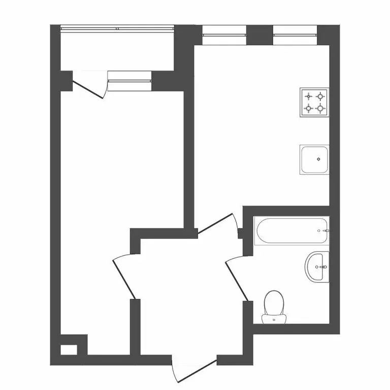 1-комнатная квартира: Тюмень, Полевая улица, 117к2 (33.7 м) - Фото 1