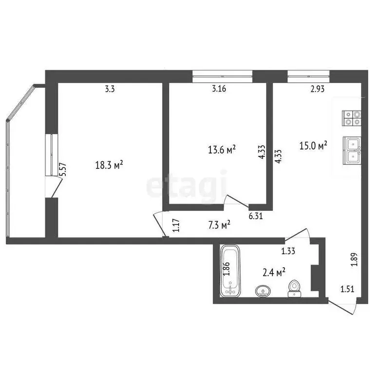 2-комнатная квартира: Саранск, Севастопольская улица, 13 (60.8 м) - Фото 0