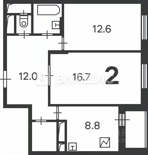 2-к кв. Москва Кусковская ул., 12/1 (55.6 м) - Фото 2