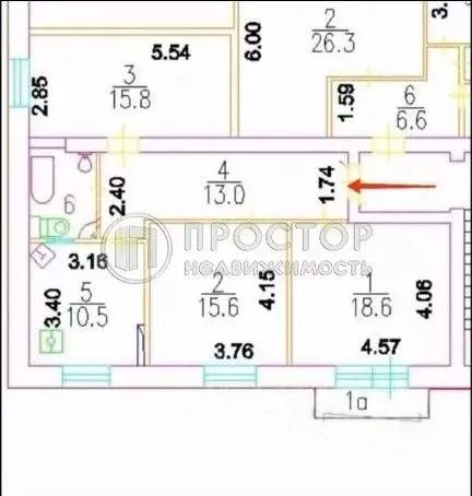 3-к кв. Москва Каширское ш., 4К3 (79.0 м) - Фото 2