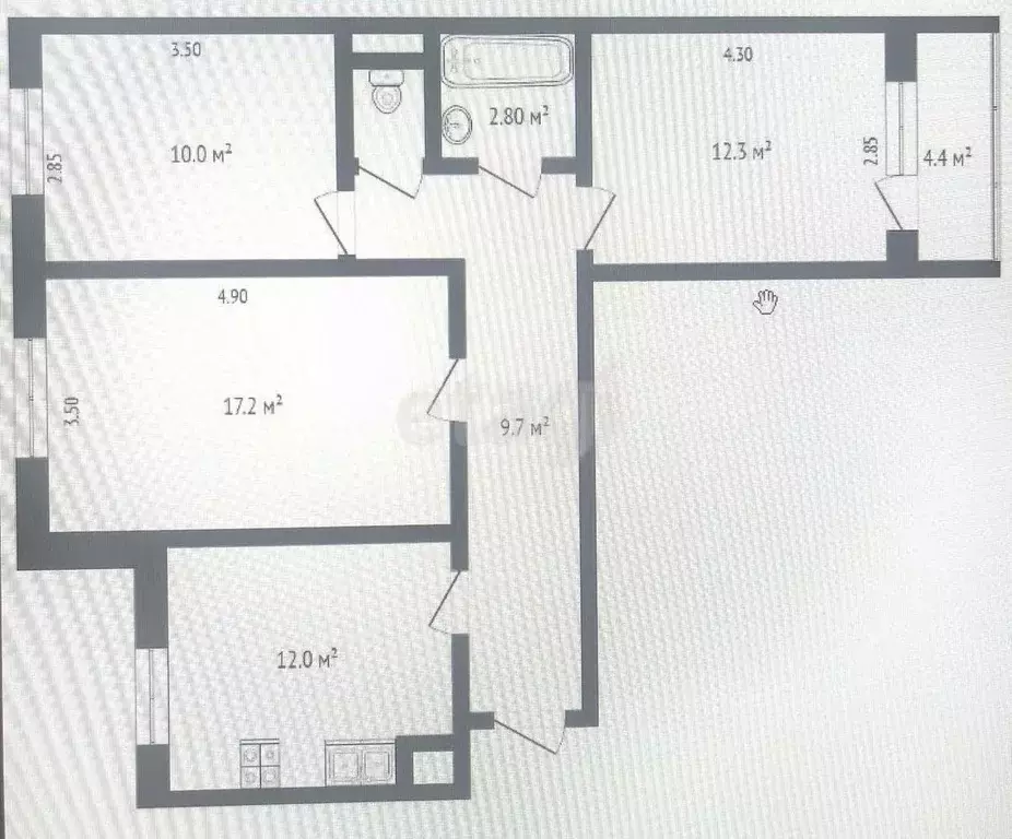 3-к кв. Саратовская область, Балашов ул. Орджоникидзе, 11А (66.9 м) - Фото 1