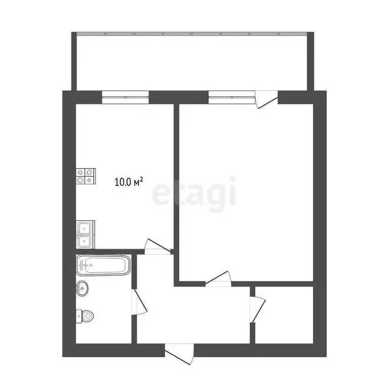 1-комнатная квартира: Тюмень, улица Московский Тракт, 127 (34 м) - Фото 0