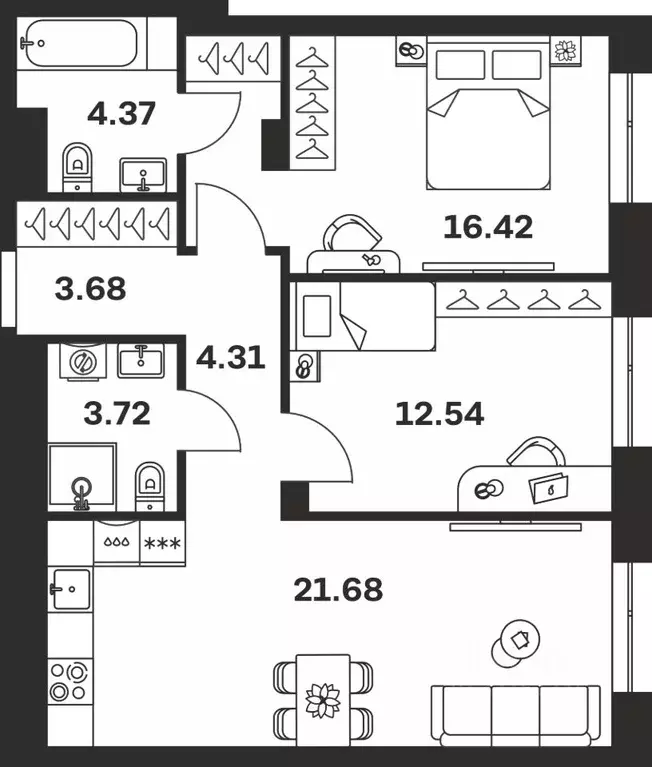 2-к кв. Тульская область, Тула Гоголевская ул., 43 (66.72 м) - Фото 0