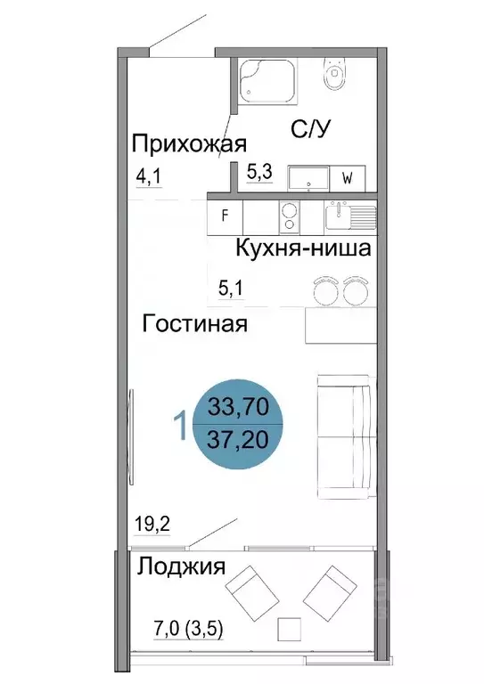 1-к кв. Крым, Керчь Белый город жилой комплекс (37.2 м) - Фото 0