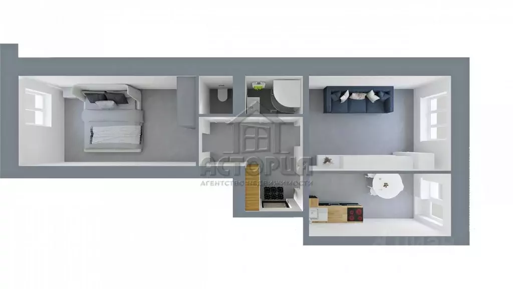 2-к кв. Красноярский край, Красноярск ул. Апрельская, 1 (52.6 м) - Фото 1