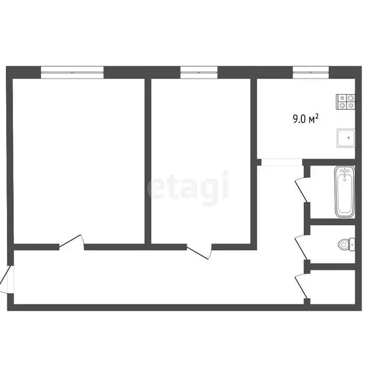 2-комнатная квартира: Муром, Московская улица, 123 (58 м) - Фото 1