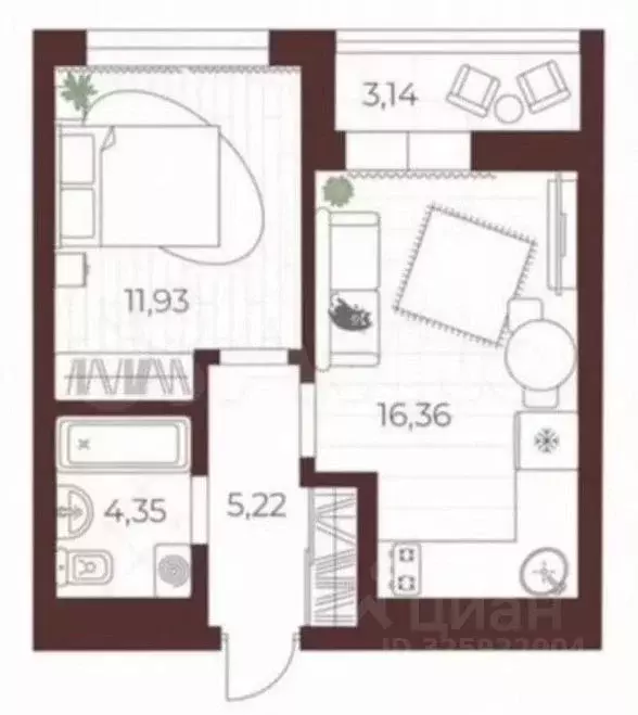 1-к кв. Тульская область, Тула городской округ, пос. Петровский проезд ... - Фото 1