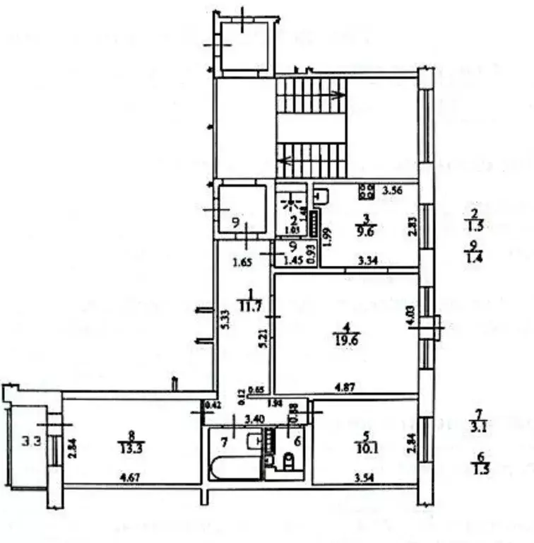 Квартира, 3 комнаты, 71.8 м - Фото 1