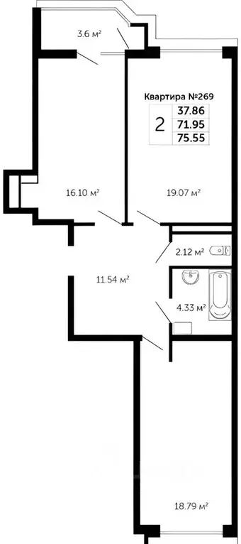 2-к кв. краснодарский край, новороссийск ул. энгельса, 93 (75.0 м) - Фото 1