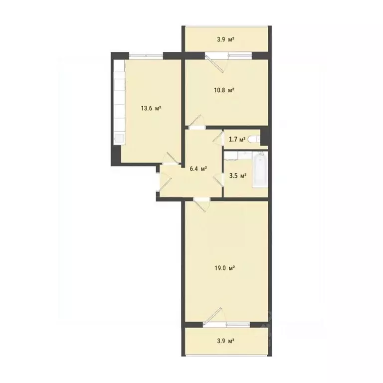 2-к кв. Омская область, Омск Заозерный мкр, ул. Сергея Тюленина, 4 ... - Фото 1