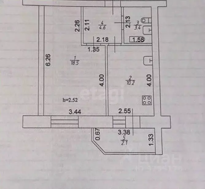 1-к кв. Татарстан, Казань ул. Академика Павлова, 10 (36.7 м) - Фото 2