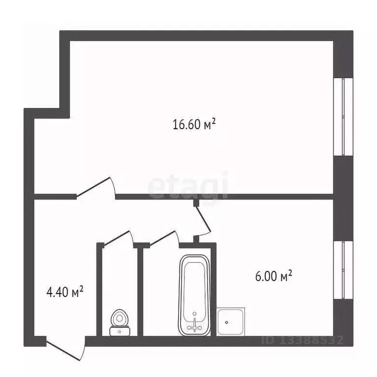 1-к кв. Красноярский край, Красноярск ул. Королева, 10а (30.6 м) - Фото 2