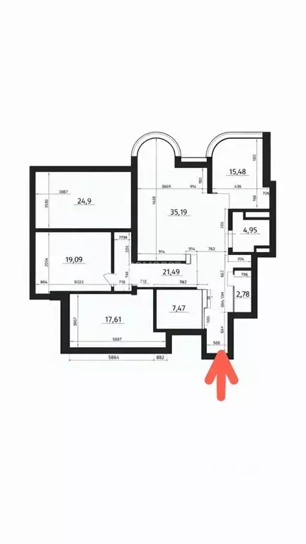 4-к кв. Москва Ленинский просп., 105к1 (149.0 м) - Фото 2