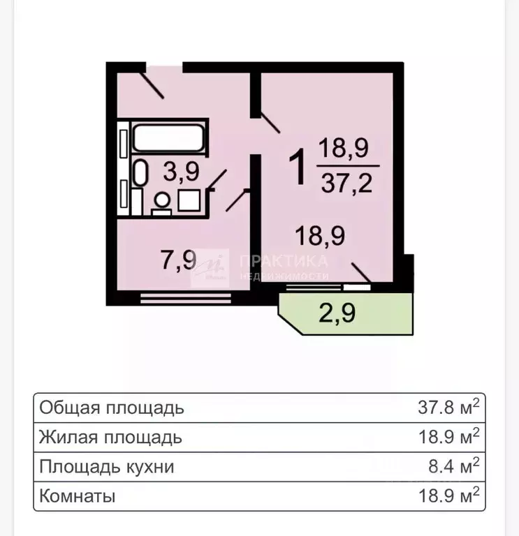 1-к кв. Москва Гурьевский проезд, 17К1 (36.5 м) - Фото 2