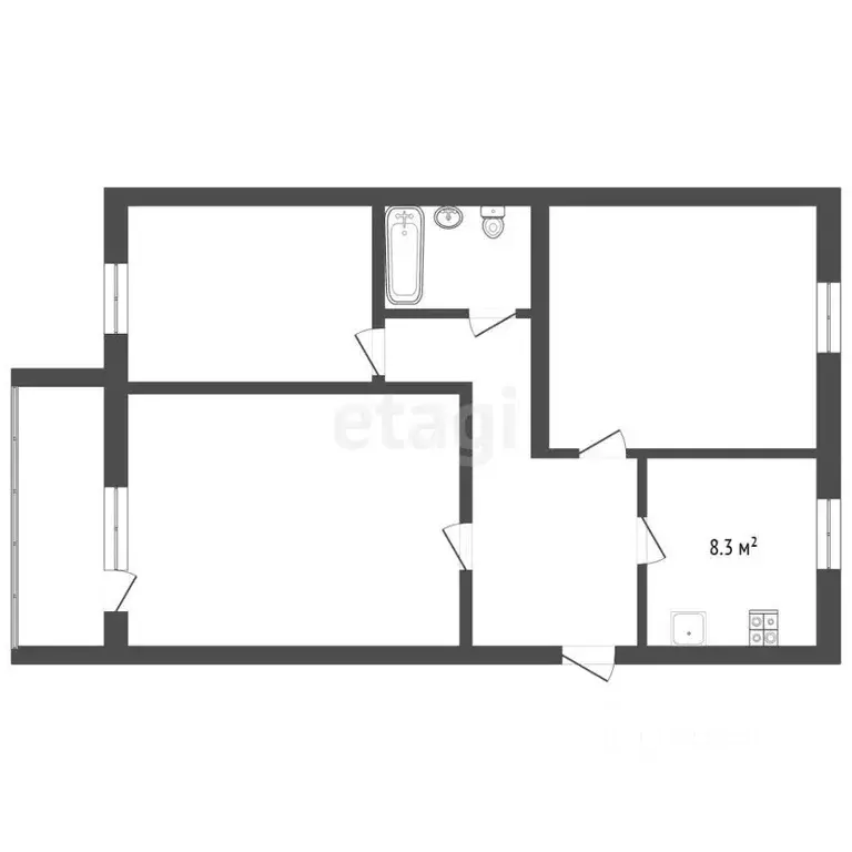 3-к кв. Забайкальский край, Чита Угданская ул., 40 (62.0 м) - Фото 1