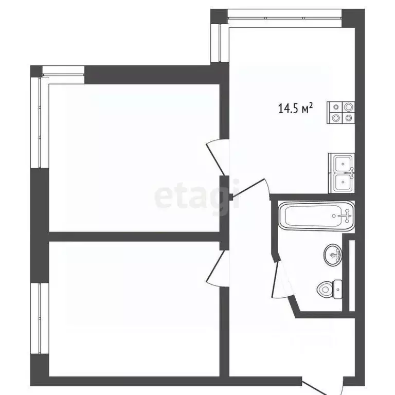 2-к кв. Кемеровская область, Кемерово просп. Притомский, 25 (57.6 м) - Фото 2