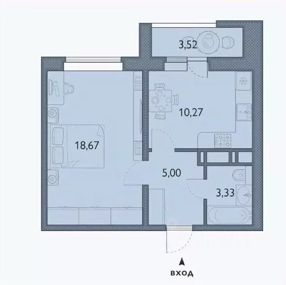 1-к кв. Брянская область, Брянск просп. Станке Димитрова, 67к7 (39.03 ... - Фото 1