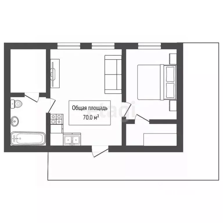Дом в Новосибирская область, Новосибирск Золотая Горка СНТ,  (70 м) - Фото 2