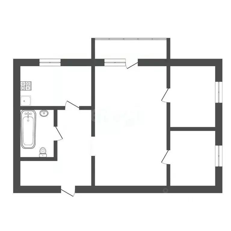 3-к кв. Тульская область, Болохово Киреевский район, Советская ул., 17 ... - Фото 2