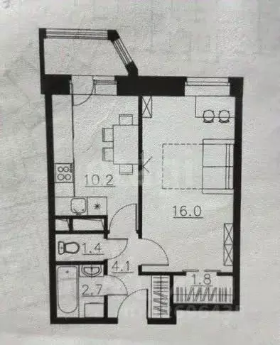 1-к кв. Московская область, Красногорск городской округ, с. ... - Фото 1