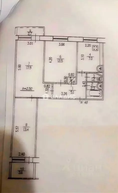 3-к кв. Башкортостан, Уфа ул. Шафиева, 27 (63.4 м) - Фото 2