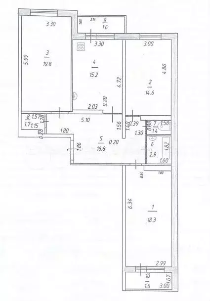 3-к. квартира, 90,7 м, 8/14 эт. - Фото 0