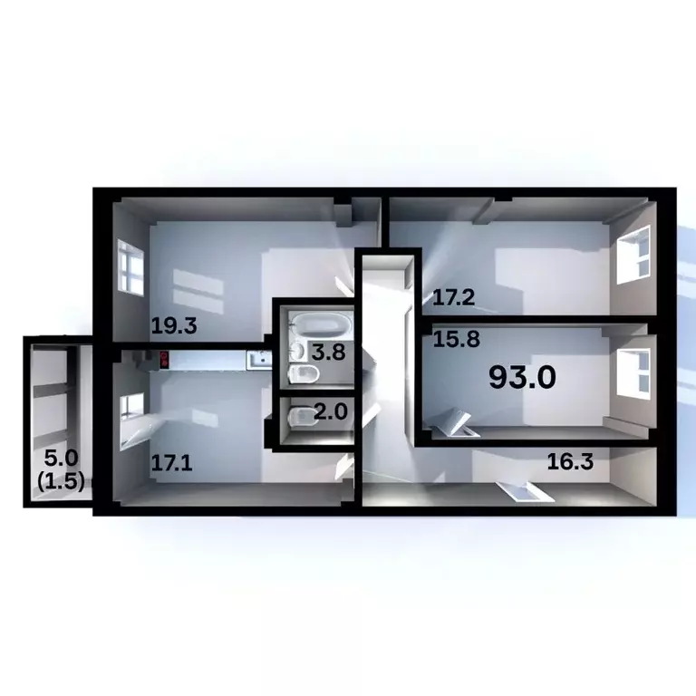 3-к кв. Псковская область, Псков Пароменская ул., 28 (93.0 м) - Фото 1