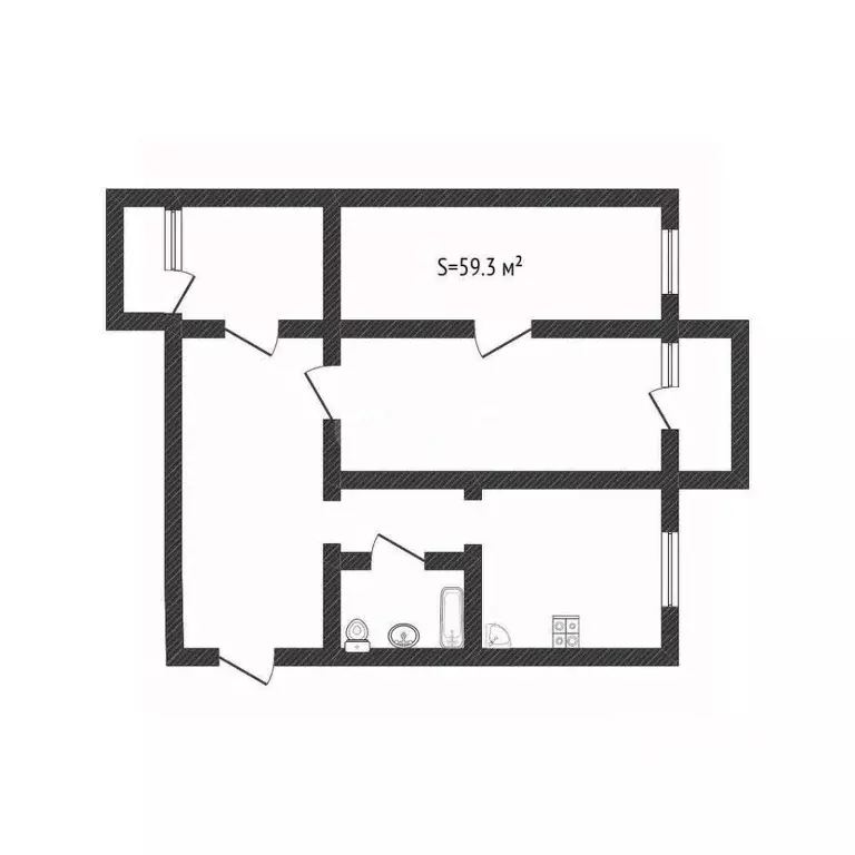 3-к кв. Алтайский край, Бийск ул. Петра Мерлина, 2 (59.3 м) - Фото 2