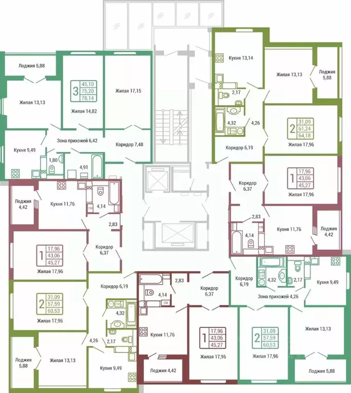 1-к кв. Калужская область, Обнинск ул. Табулевича, 1 (43.0 м) - Фото 2