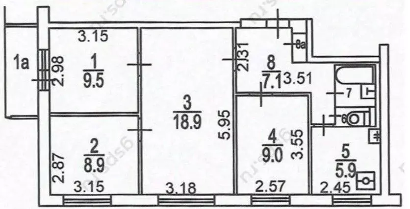 4-к кв. Москва Большая Черкизовская ул., 14К1 (65.4 м) - Фото 2