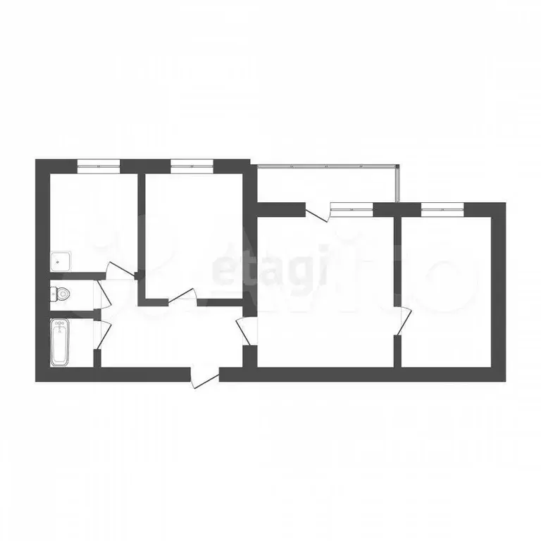 3-к. квартира, 63 м, 4/5 эт. - Фото 0